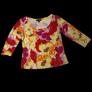 Women's Colorful Vintage C.P.W. New York Blouse 3/4  Sleeve Size M